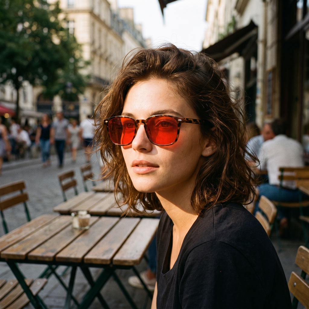 Red Tinted Anti-Blue Light Glasses (Leopard Print Frame)