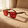Red Tinted Anti-Blue Light Glasses (Leopard Print Frame)