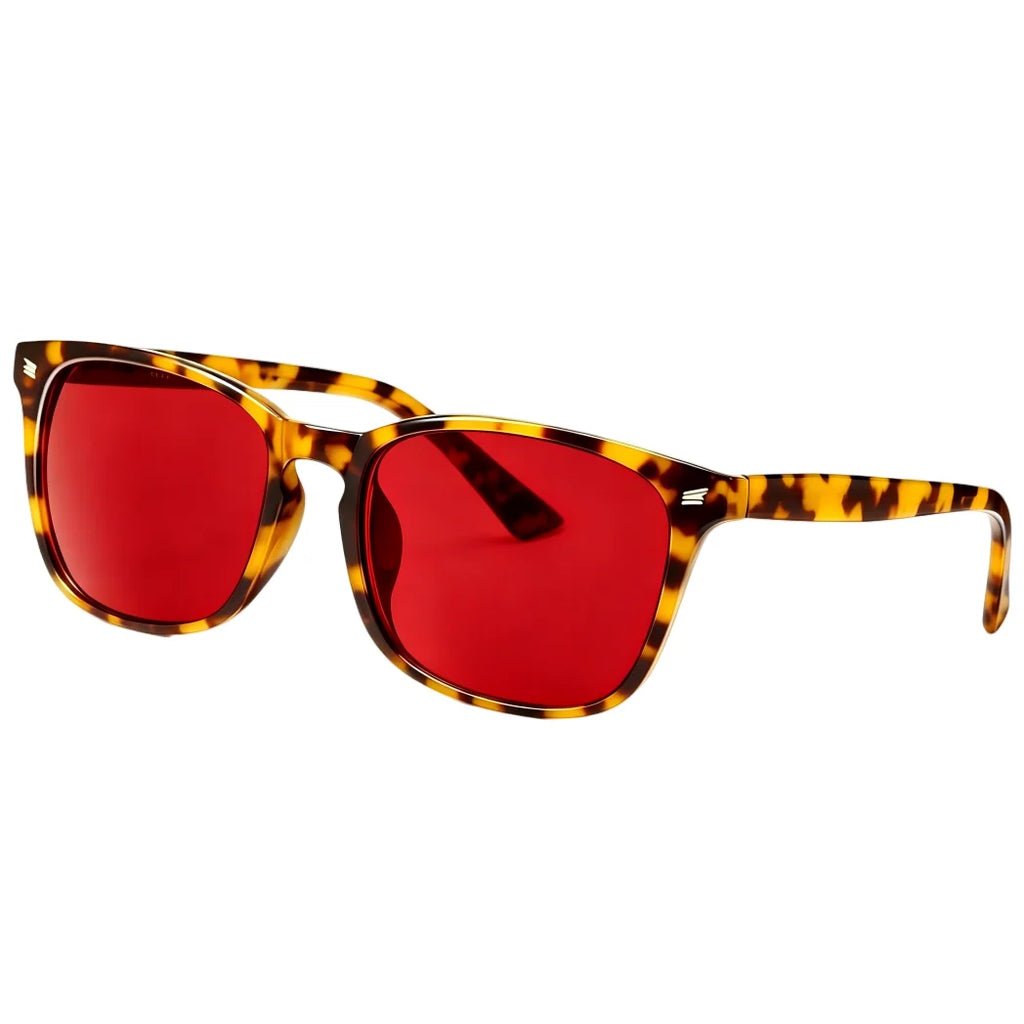 Red Tinted Anti-Blue Light Glasses (Leopard Print Frame)
