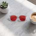 Red Tinted Anti-Blue Light Glasses (Clear Frame)